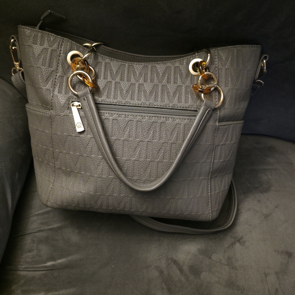 Elegant Pink and Gray Handbag - Picture 3 of 7